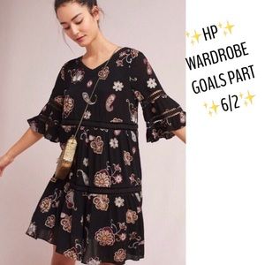 ANTHROPOLOGIE ERIN + ALI KALEY SWING MOTIF DRESS